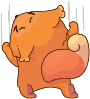 😤 การ์ตูน, สัตว์, สัตว์เลี้ยงลูกด้วยนม, สีส้ม, น่ารัก, ท่าทาง telegram sticker