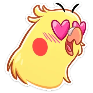 😍 นกค็อกคาเทล, นก, ความรัก, หัวใจ, น่ารัก, สติกเกอร์, อีโมจิ telegram sticker
