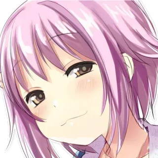 😏 anime, menina, cabelo rosa, fofa telegram sticker