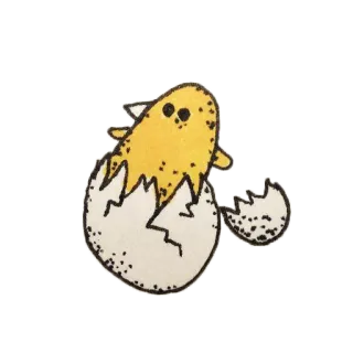 🐣 вылупление, цыпленок, яйцо, животное, птенец, желтый, милый telegram sticker