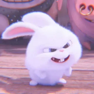 🐰 Snowball The Secret Life of Pets bunny, rabbit, animal, white, cartoon, cute whatsapp sticker