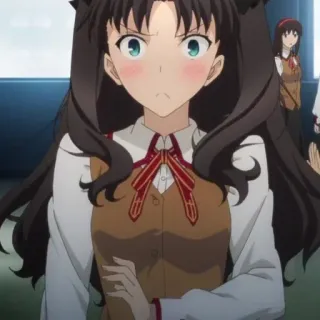 😳 Rin Tohsaka Fate/stay night Anime, Ragazza, Uniforme scolastica, Tsundere telegram sticker