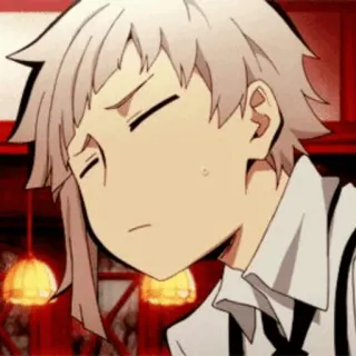 🗝 Atsushi Nakajima Bungo Stray Dogs 애니메이션, 만화, 아츠시 나카지마, 문호 스트레이 독스, 소년, 흰 머리 telegram sticker