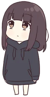 🙄 Anime, Kawaii, Chica, Lindo, Sudadera con capucha, Manga, Chibi telegram sticker
