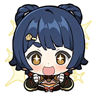 🤩 Xiangling Genshin Impact anime, game, genshin impact, chibi, xiangling, cute, kawaii whatsapp sticker