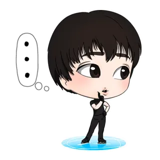 🤔 Chibi, Anime, Karakter, Berpikir whatsapp sticker