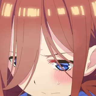 🐾 Miku Nakano The Quintessential Quintuplets Anime, Manga, Ragazza, Carina, Arrossire, The Quintessential Quintuplets, Miku Nakano telegram sticker