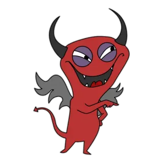 😃 Teufel, Cartoon, Dämon, Böse, Flügel, Hörner telegram sticker