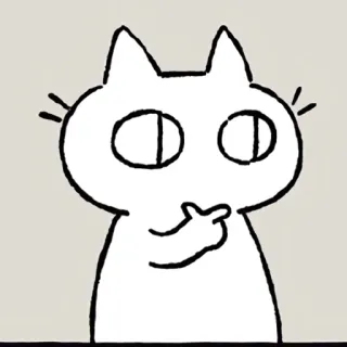 🤔 cat, drawing, gesture, offensive gesture, illustration, funny telegram sticker