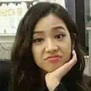 🤨 mulher, pessoa, rosto, expressão, retrato, neutro whatsapp sticker