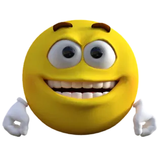 😃 Emoji, Faccina, Felice, Cartone animato, Espressione, Giallo whatsapp sticker