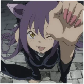 💅 Blair Soul Eater Anime, Gato, Menina, Desenho animado, Blair, Soul Eater, Bonito, Bruxa telegram sticker