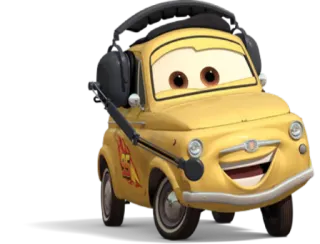 👨‍💻 Luigi Cars cartone animato, auto, personaggio, giallo, sorridente, animato, Disney, Pixar telegram sticker