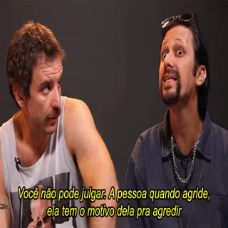 🕺 Você não pode julgar. A pessoa quando agride,
ela tem o motivo dela pra agredir retrato, hombre, hablando, gente telegram sticker