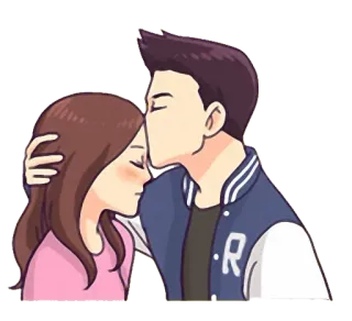 😘 couple, kiss, romance, love, affection telegram sticker