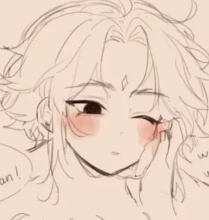 🌟 Man! kreskówka, anime, szkic, portret, postać telegram sticker