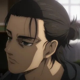 ⚔️ Eren Yeager Attack on Titan Anime, Eren Yeager, Ataque dos Titãs, Personagem, Mangá telegram sticker