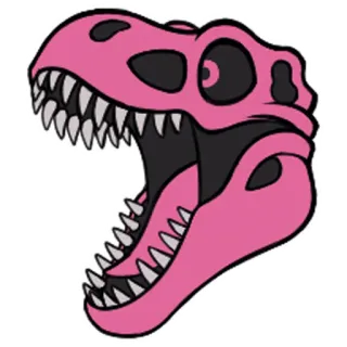 😃 dinosaurio, tiranosaurio rex, rosa, dibujos animados, animal, prehistórico, t-rex telegram sticker