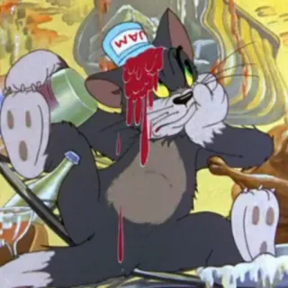 😠 Tom Cat Tom and Jerry JAM Dessin animé, Chat, Confiture, Drôle, Bazar telegram sticker