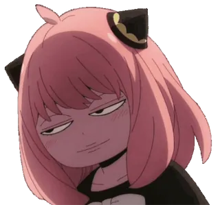 😏 Anya Forger Spy × Family anime, cô gái, tóc hồng, Spy x Family, Anya Forger, tự mãn telegram sticker