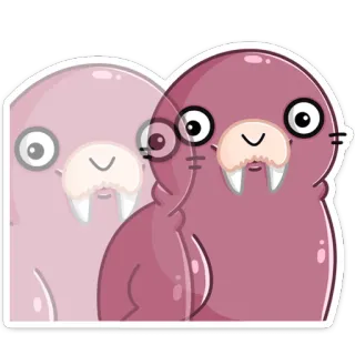 😠 morsa, lindo, animal, dibujo animado, pegatina telegram sticker