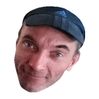 😋 mężczyzna, twarz, głowa, portret, czapka, osoba telegram sticker