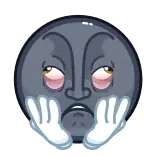 🙄 Emoji, Rosto, Cansado, Triste, Lua, Entediado telegram sticker