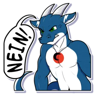 😡 NEIN! Drache, Fellwesen, Nein, Aufkleber, Wütend, Cartoon telegram sticker