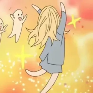 🎻 アニメ, お祝い, ダンス, 喜び, キラキラ telegram sticker