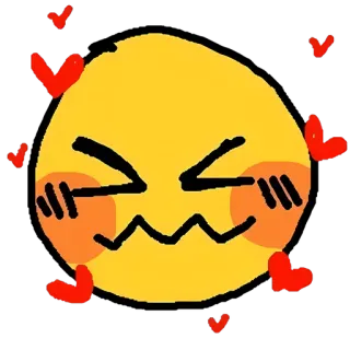 🌝 Emoji, Żółty, Serca, Uroczy, Rumieniec telegram sticker