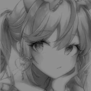 🖤 Anime, Ragazza, Carina, Ritratto, Illustrazione, Disegno telegram sticker