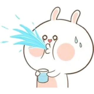 😱 bunny, rabbit, water, cute, kawaii, sticker telegram sticker
