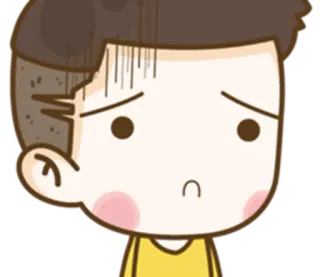 😟 Dessin animé, Autocollant, Triste, Contrarié, Anxieux, Personnage telegram sticker