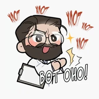 🥸 BOT-OHO! cartoon, expression, character, cute, office, funny telegram sticker