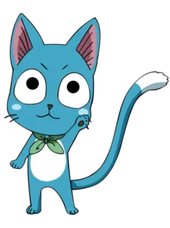 ☝ Happy Fairy Tail Anime, Desenho animado, Gato, Conto de fadas, Feliz, Personagem telegram sticker