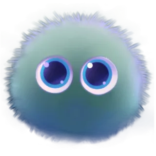💘 esponjoso, lindo, ojos, mancha, pegatina, dibujo animado, personaje telegram sticker