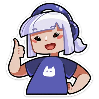 👍 стикер, аниме девушка, персонаж, каваий, иллюстрация whatsapp sticker