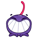 😀 cartone animato, personaggio, sorridente, felice, viola telegram sticker