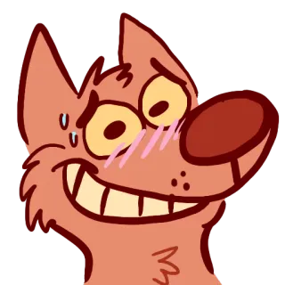 🍊 мультфильм, животное, собака, лиса, пушистый, милый, выражение telegram sticker