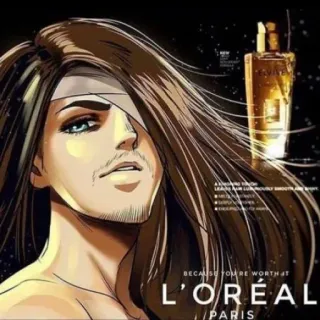 😎 Eren Yeager Attack on Titan Because you're worth it Anime, Eren Jaeger, Ataque a los Titanes, Parodia, L'Oréal, Cosméticos telegram sticker