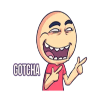 😏 GOTCHA cartoon, funny, gotcha, sticker, meme, pointing telegram sticker