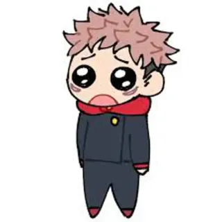 🥺 Yuji Itadori Jujutsu Kaisen anime, manga, chibi, cute, jujutsu kaisen, yuji itadori, character telegram sticker