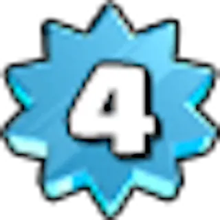 ⚙ 4 numéro 4, bleu, étoile, brillant, badge, niveau whatsapp sticker