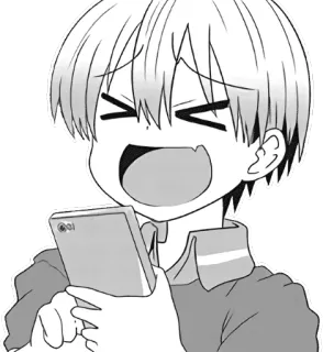 😂 Аниме, Манга, Мультфильм, Счастливый, Улыбка, Телефон telegram sticker