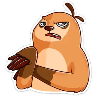 ❓ kukang, kartun, hewan, stiker, lucu, ekspresi, mamalia telegram sticker