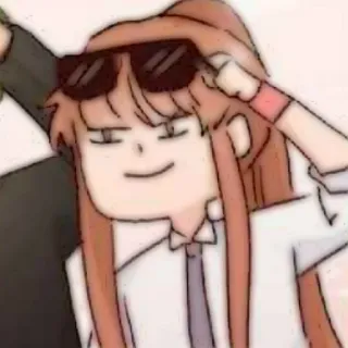 🩸 Monika Doki Doki Literature Club! อนิเมะ, เกม, ตัวละคร, เท่, แว่นกันแดด, โมนิก้า, โดกิโดกิ telegram sticker