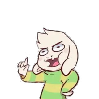 😠 Asriel Dreemurr Undertale asriel, dreemurr, undertale, cabra, dedo corazón, grosero telegram sticker