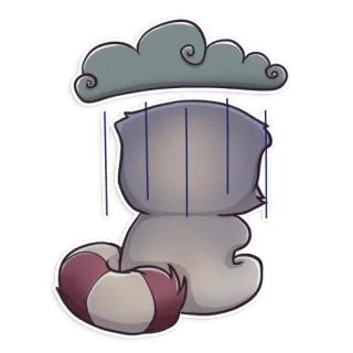 😰 nuvola, pioggia, triste, animale, gatto, tempesta, meteo telegram sticker