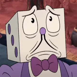 😞 King Dice The Cuphead Show! Cartoon, Würfel, Figur, Traurig, König Würfel telegram sticker