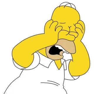 😢 Homer Simpson The Simpsons Kartun, Homer Simpson, Simpsons, Kesal, Facepalm, Kuning telegram sticker